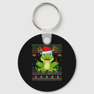Funny Frog Ugly Christmas Sweaters Holiday Santa C Key Ring