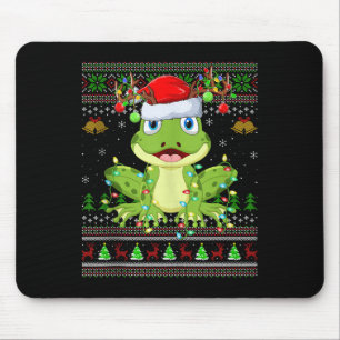 Funny Frog Ugly Christmas Sweaters Holiday Santa C Mouse Mat