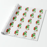 Funny Frog Wearing A  Red Santa Claus Hat Wrapping Paper
