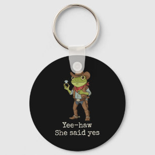 Funny Frog Western Engagement Matching Couples Tee Key Ring