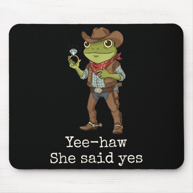 Funny Frog Western Engagement Matching Couples Tee Mouse Mat (Front)