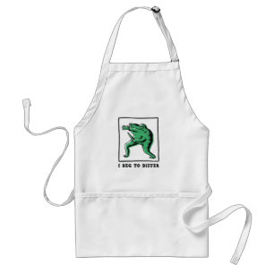 Funny Frog with Knife – "I Beg to Differ" Meme Standard Apron