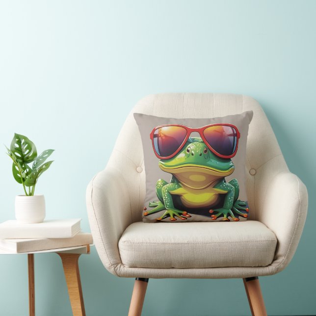Funny frog with sunglasses cushion (Chair)