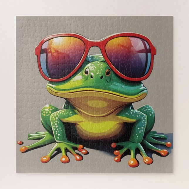 Funny frog with sunglasses jigsaw puzzle (Vertical)