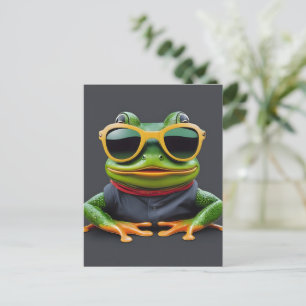 Funny frog with sunglasses postcard