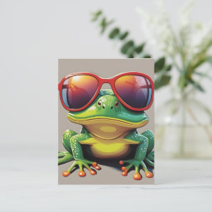 Funny frog with sunglasses postcard