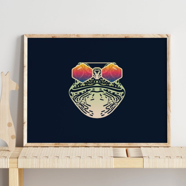 Funny Frog | With Sunglasses Wall Print (Creator Uploaded)