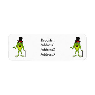 Funny frog with top hat cartoon