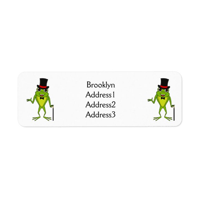 Funny frog with top hat cartoon (Front)