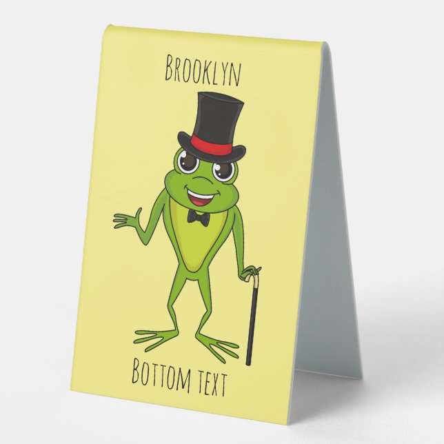 Funny frog with top hat cartoon (Front)