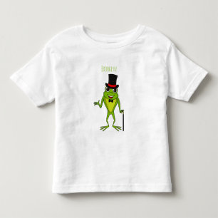 Funny frog with top hat cartoon