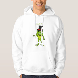 Funny frog with top hat cartoon