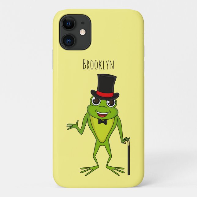Funny frog with top hat cartoon Case-Mate iPhone case (Back)