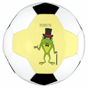 Funny frog with top hat cartoon football