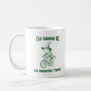 Funny Frog Wizard Riding A Bicycle Sarcastic Quote Coffee Mug