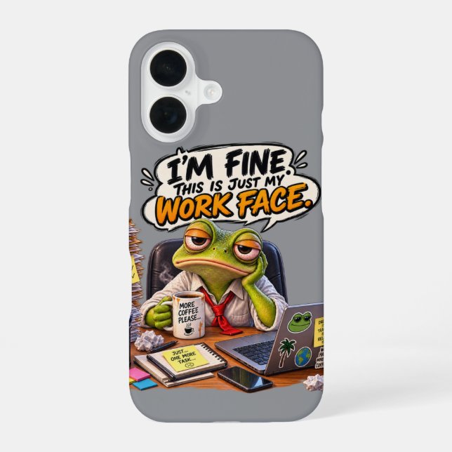 Funny Frog Work Face Phone Case - Office Humour (Back)