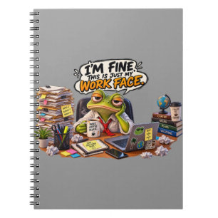 Funny Frog Work Face Spiral Notebook - Desk Humour