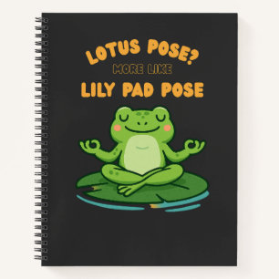 Funny Frog Yoga Cartoon Lotus Lily Pad Pose Design Notebook