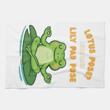 Funny Frog Yoga Cartoon Lotus Lily Pad Pose Design