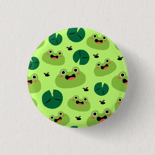 Funny frogs 3 cm round badge