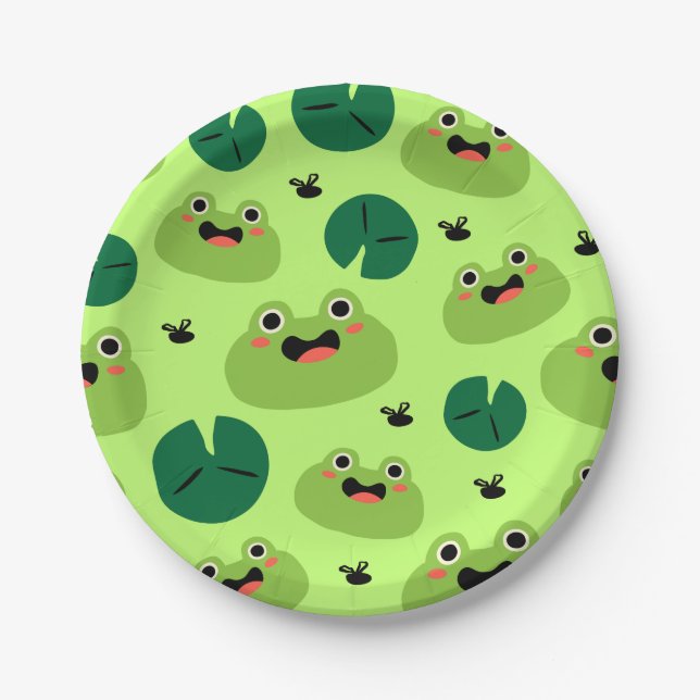 Funny frogs paper plate (Front)