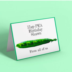 Funny From All Of Us Birthday Pea Customisable Card