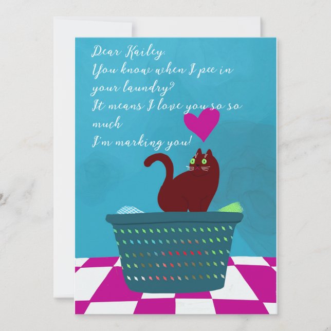 Funny From Bad Cat Custom Valentine  Card (Front)