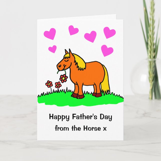 Funny From the Horse Cartoon Fathers Day Card (Front)