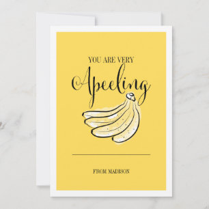 Funny Fruit Pun Apeeling Banana Valentine Card