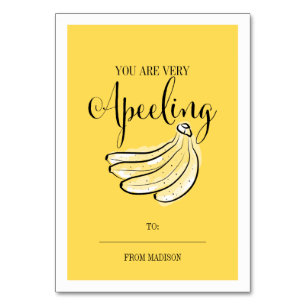Funny Fruit Pun Banana Classroom Valentine Card