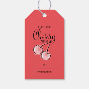 Funny Fruit Pun Cherry Valentine Gift Tags