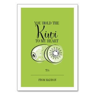 Funny Fruit Pun Kiwi Classroom Valentine Card