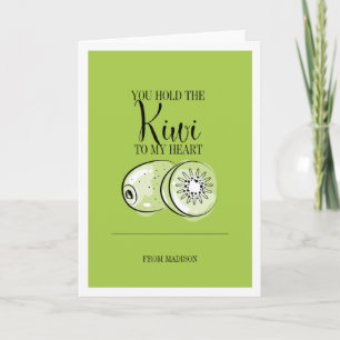Funny Fruit Pun Kiwi To Heart Valentine Card