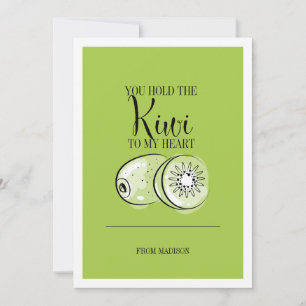 Funny Fruit Pun Kiwi To Heart Valentine Card