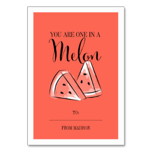 Funny Fruit Pun Melon Classroom Valentine Card