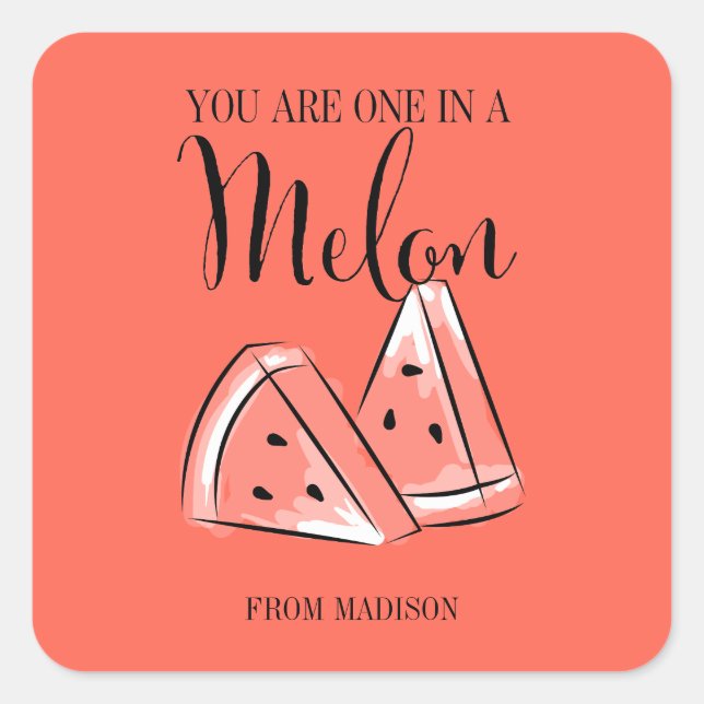 Funny Fruit Pun Melon Valentine Sticker (Front)