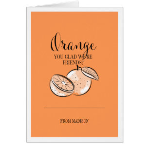 Funny Fruit Pun Orange Valentine Card