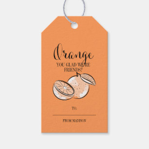 Funny Fruit Pun Orange Valentine Gift Tags