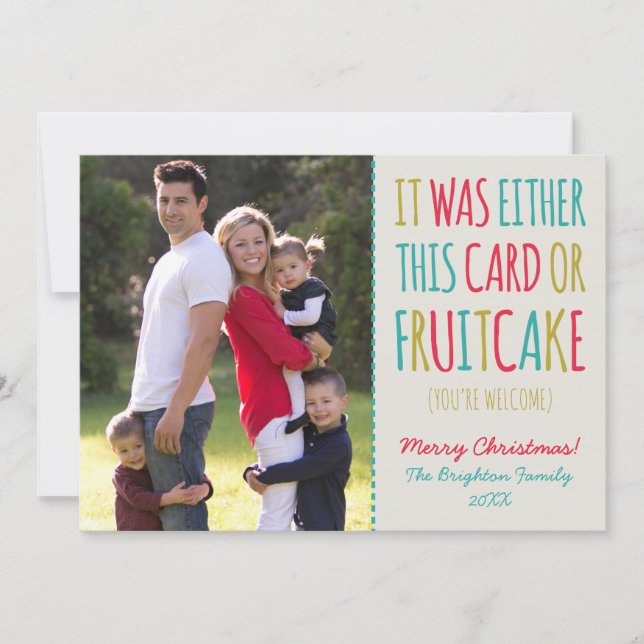 Funny Fruitcake Happy Holidays Holiday Card (Front)