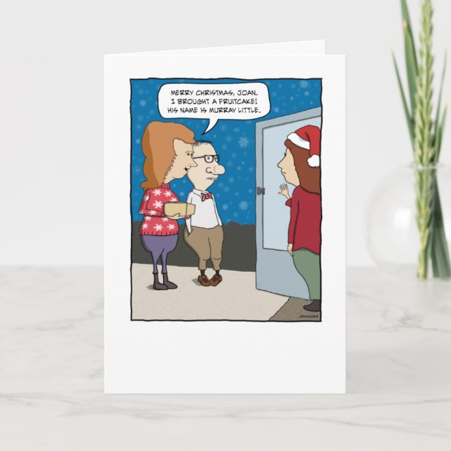 Funny Fruitcake Murray Christmas Holiday Card (Front)