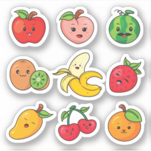 Funny Fruits Chibi Cartoon Style