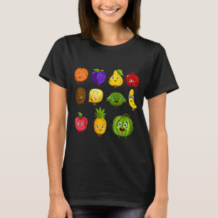 Funny Fruits Collage Fruit Vegetables T-Shirt