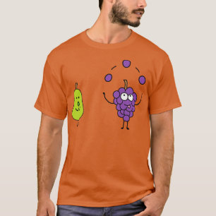 Funny Fruits Grapes Juggling With Pear Watching It T-Shirt