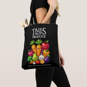 Funny Fruits Veggies Tales from Produce Grocery Tote Bag