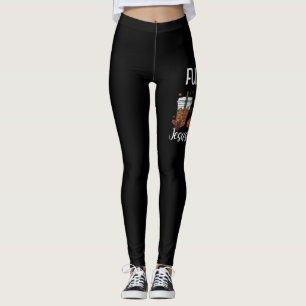 Funny Fuelled By Coffee Jesus Caffeine Lover Thank Leggings