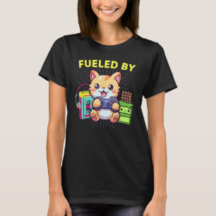Funny Fuelled By Gamer Cat Chocolate & The 80s T-Shirt