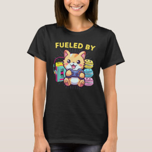 Funny Fuelled By Gamer Cat Macarons & The 80s T-Shirt