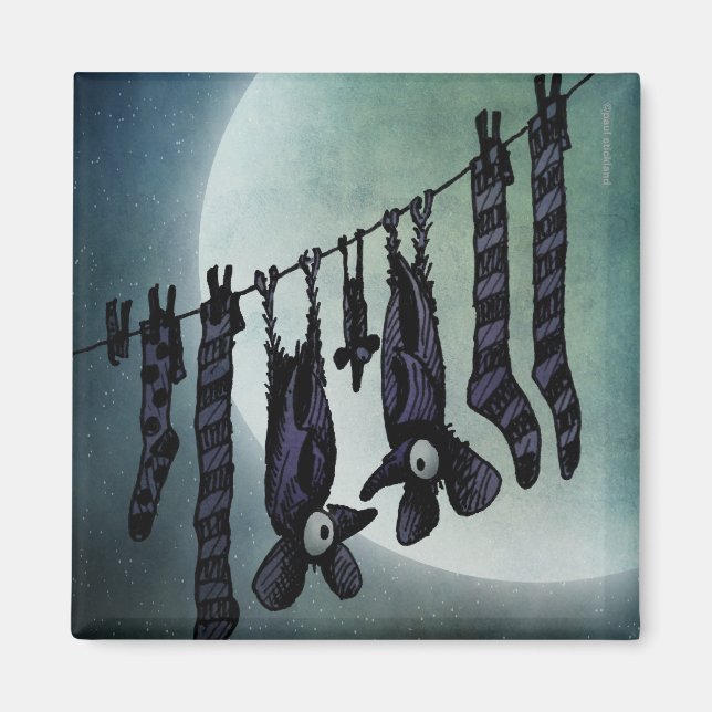 Funny Full Moon Bats Magnet (Front)