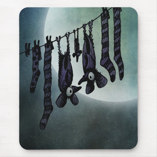 Funny Full Moon Bats Mouse Mat (Front)