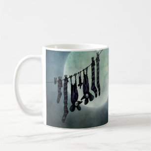 Funny Full Moon Night Bats on a Washing Line Coffee Mug